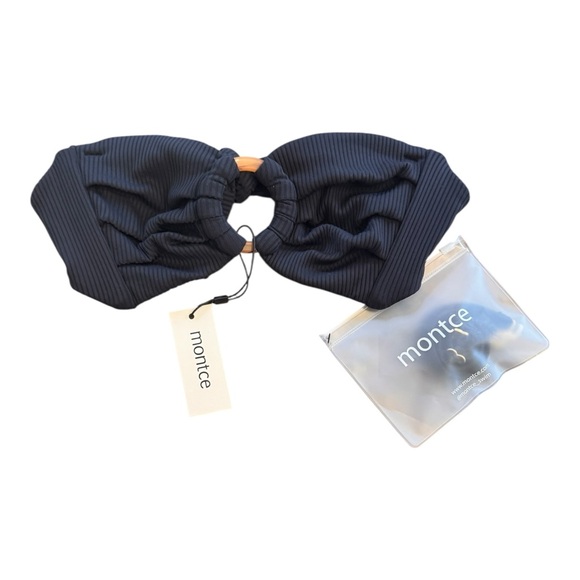 Montce Black Rib Tori Bandeau Bikini Top NWT - Picture 3 of 11